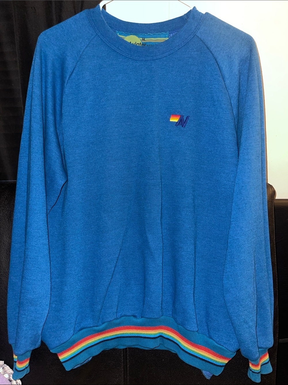 Aviator Nation 5 Strip Crew Neck w/ Pockets Size Medium NWOT Unisex RARE HTF